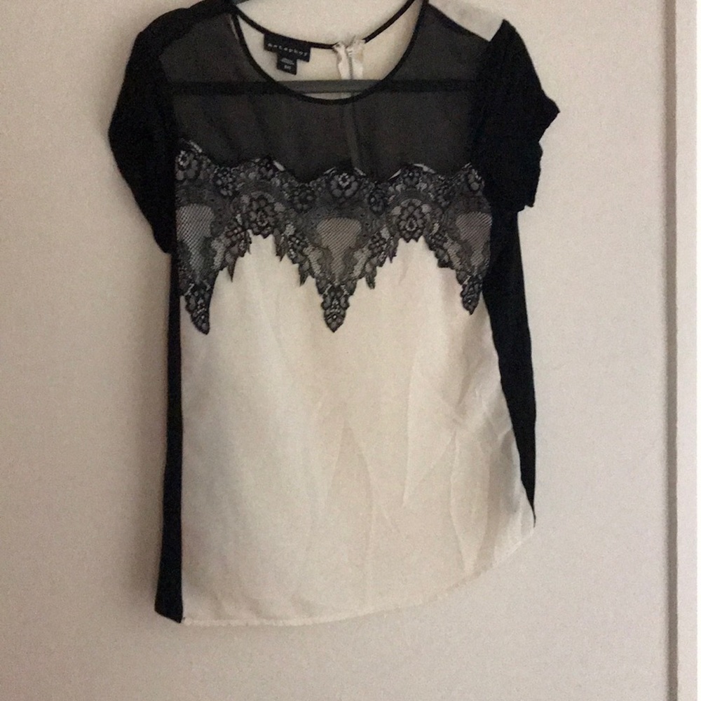 COPY - Sheet black lace and cream blouse
